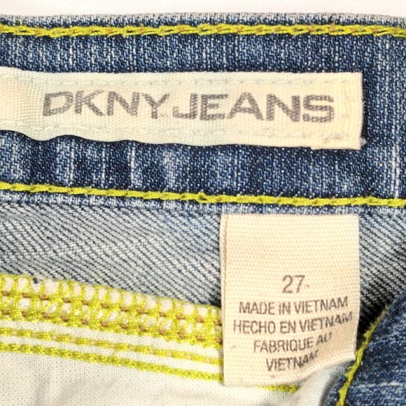 DKNY Jeans Womens 27 Bootcut Cotton Blend Blue Denim Medium Wash Y2K Vintage - Picture 7 of 9
